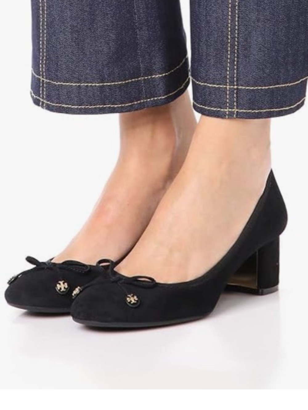 TORY BURCH Laila Black Suede Pump Size 9